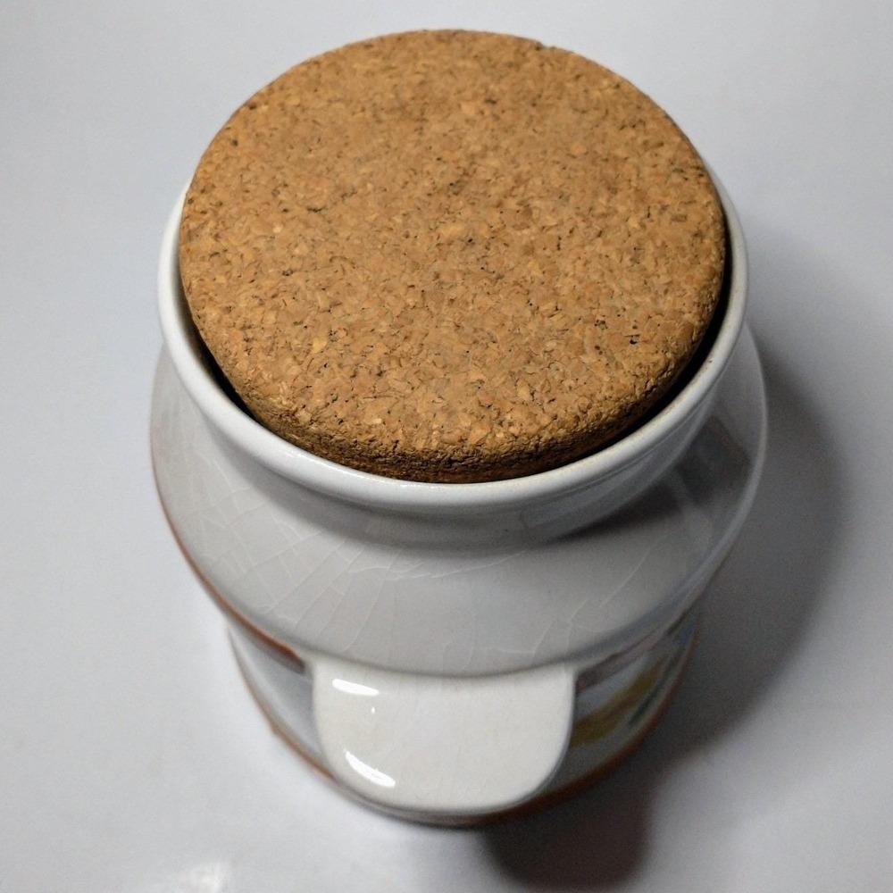 VTG FTD Secla Portugal Ceramic Floral Canister Cork Lid Conversion Chart 7035 - Picture 5 of 7